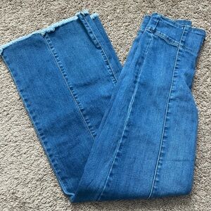 O2 Denim Wide Leg Paneled Pocketless Jeans